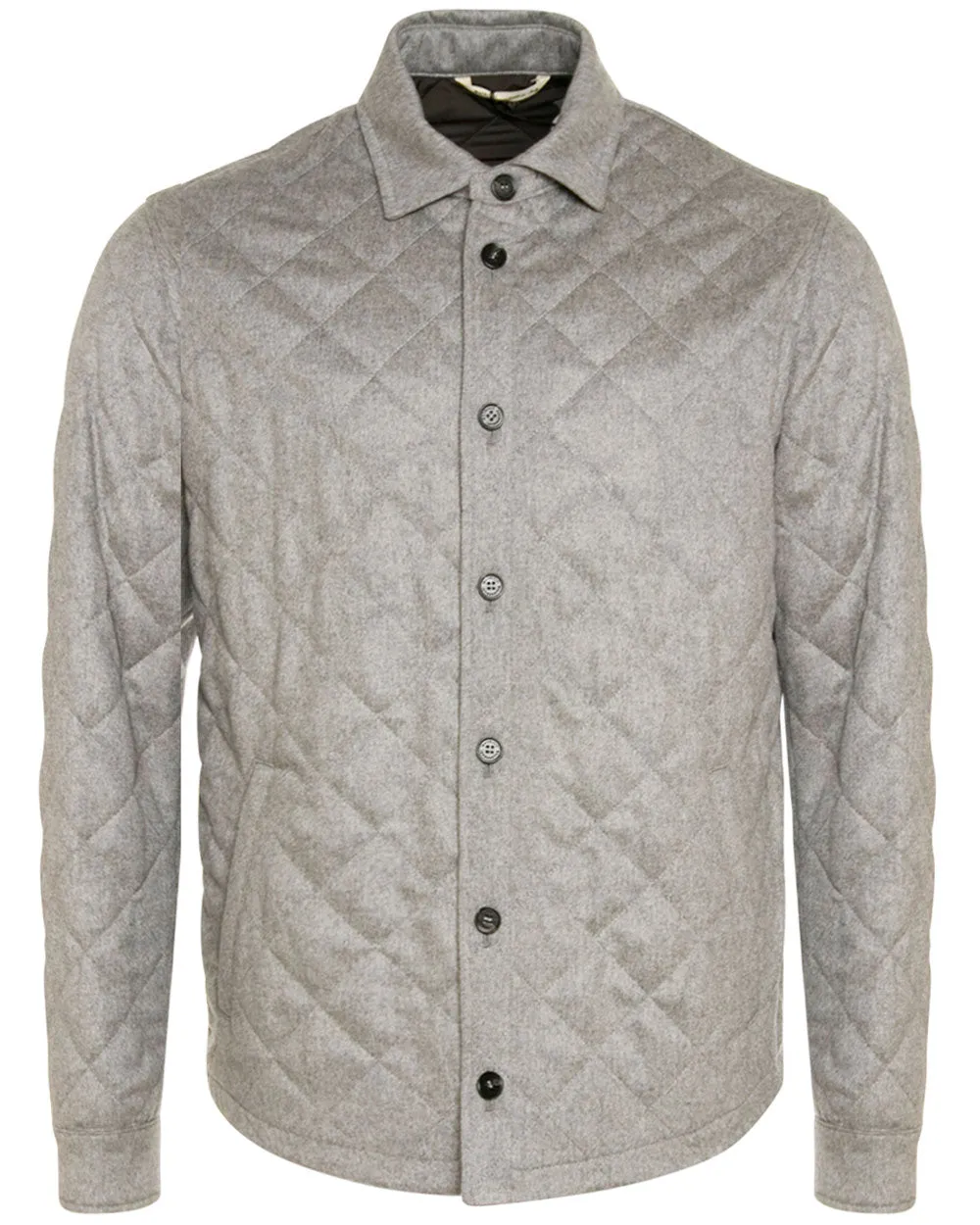 Grey Diamond Quilted Cashmere Shacket