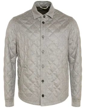 Grey Diamond Quilted Cashmere Shacket