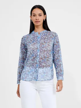 Henley Collar Floral Shirt