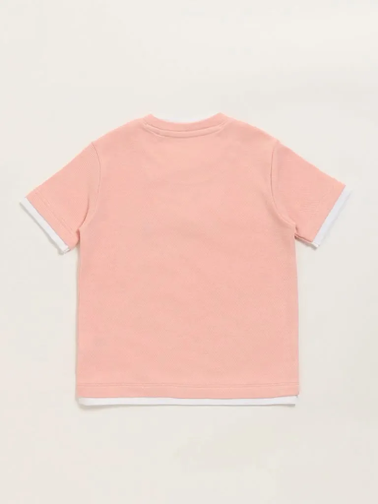 HOP Kids Pink Henley T-Shirt