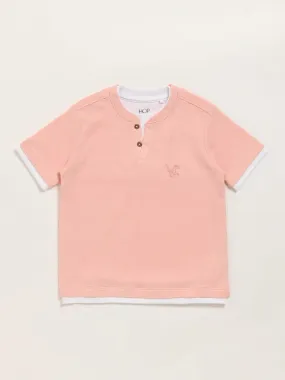 HOP Kids Pink Henley T-Shirt