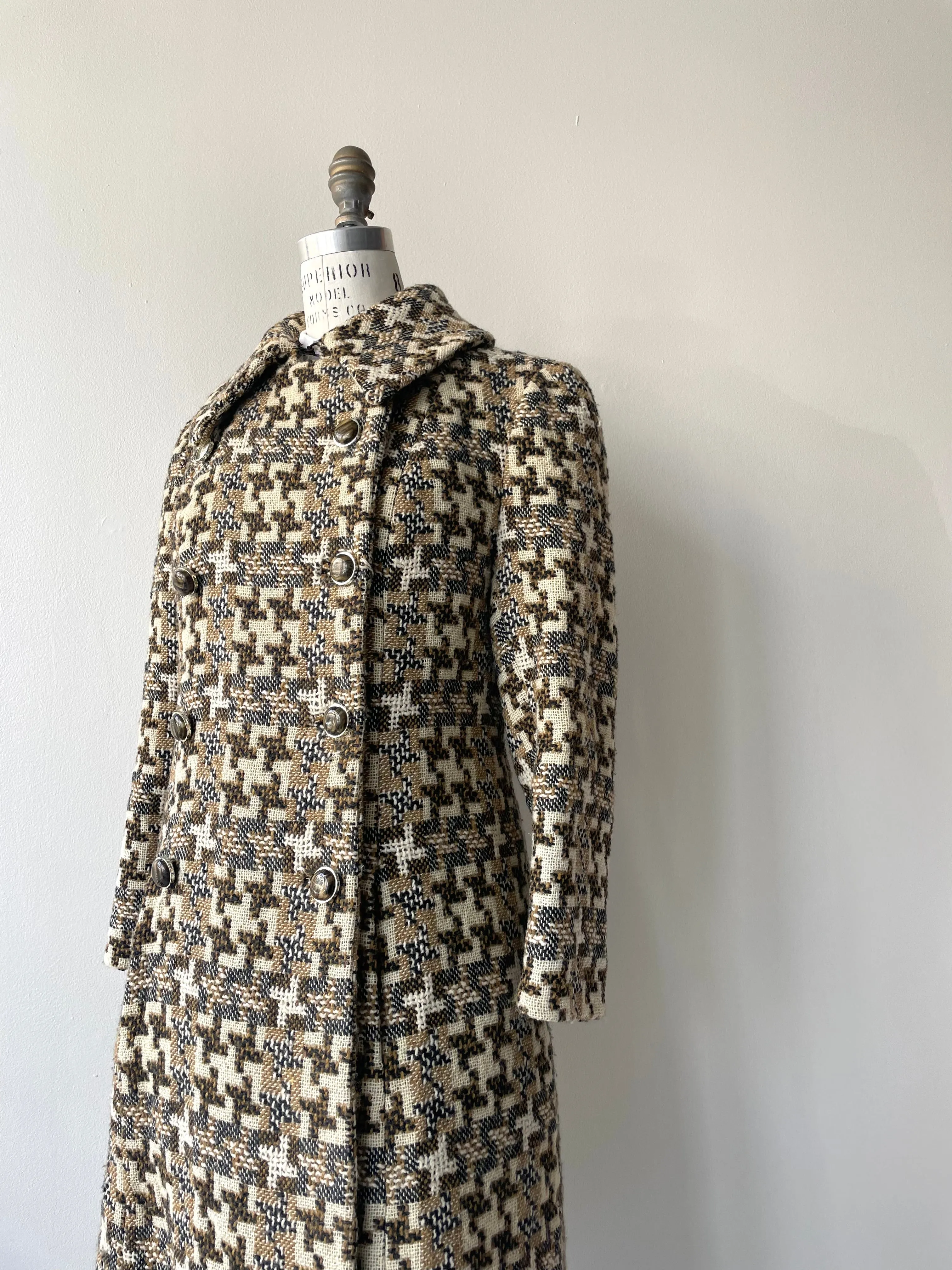 Houndstooth Tweed Coat | 1960s