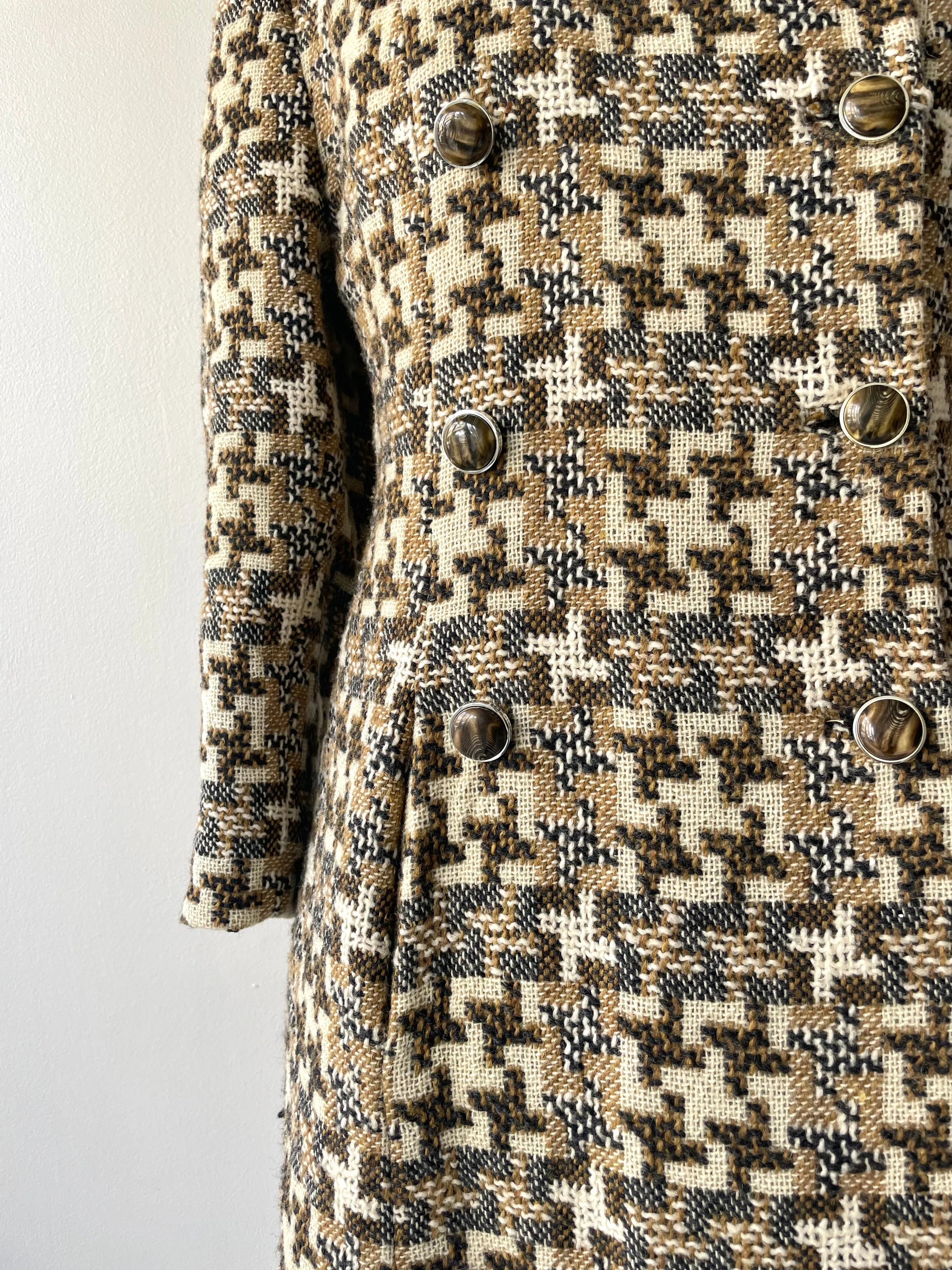 Houndstooth Tweed Coat | 1960s