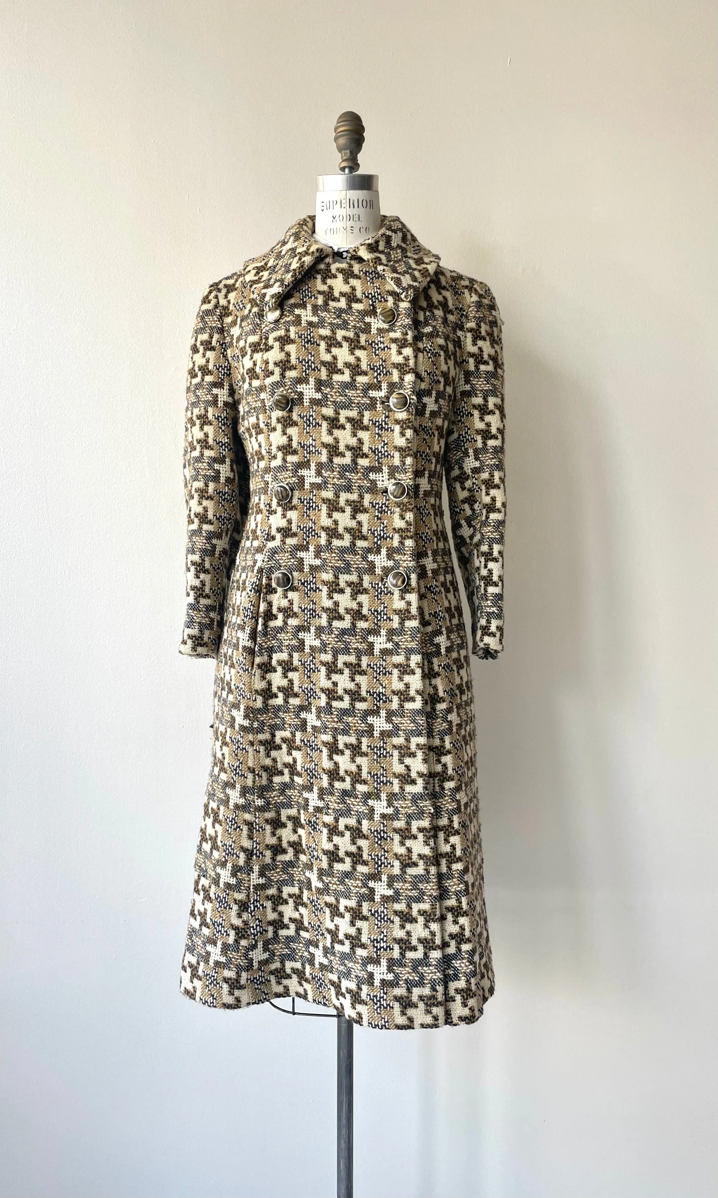 Houndstooth Tweed Coat | 1960s