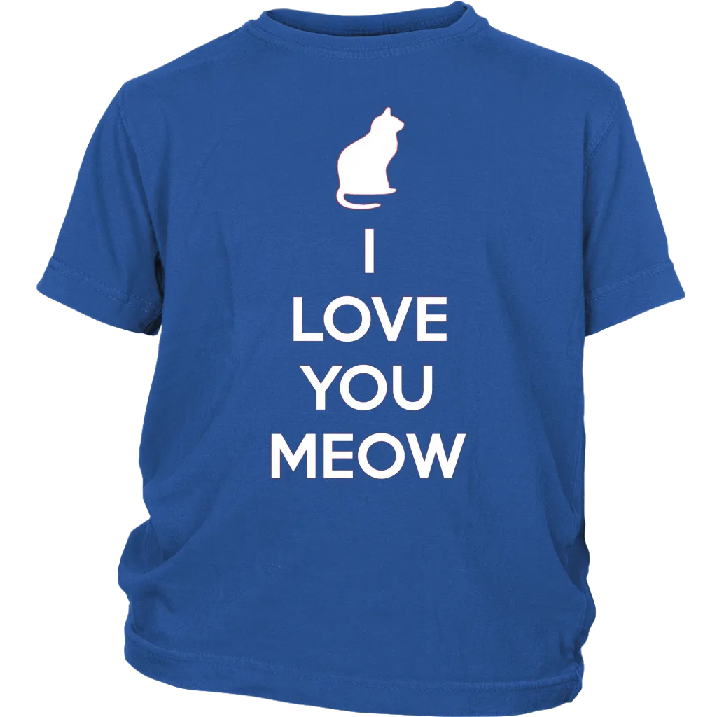 I Love You Meow T-shirt Gift Tee for Cat lover Pet Owners