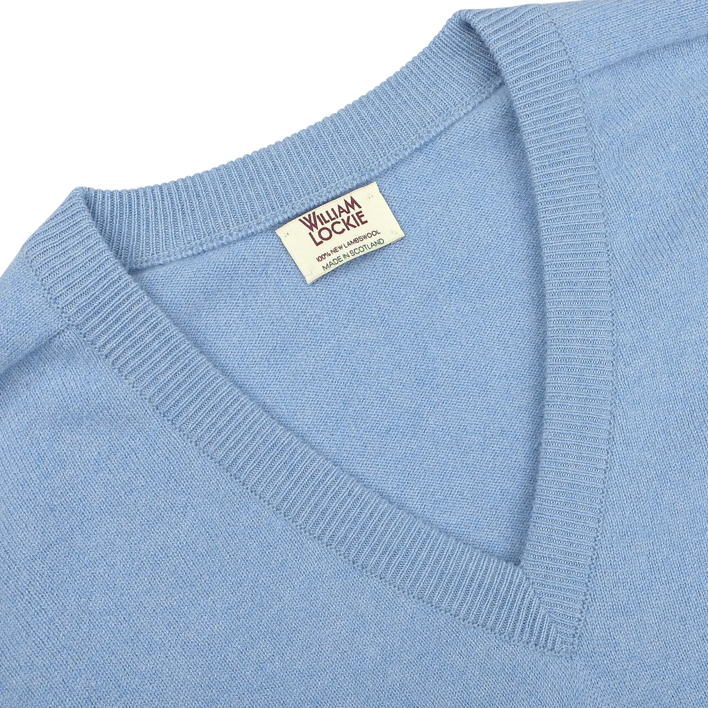 Iceberg Blue Deep V-Neck Lambswool Sweater