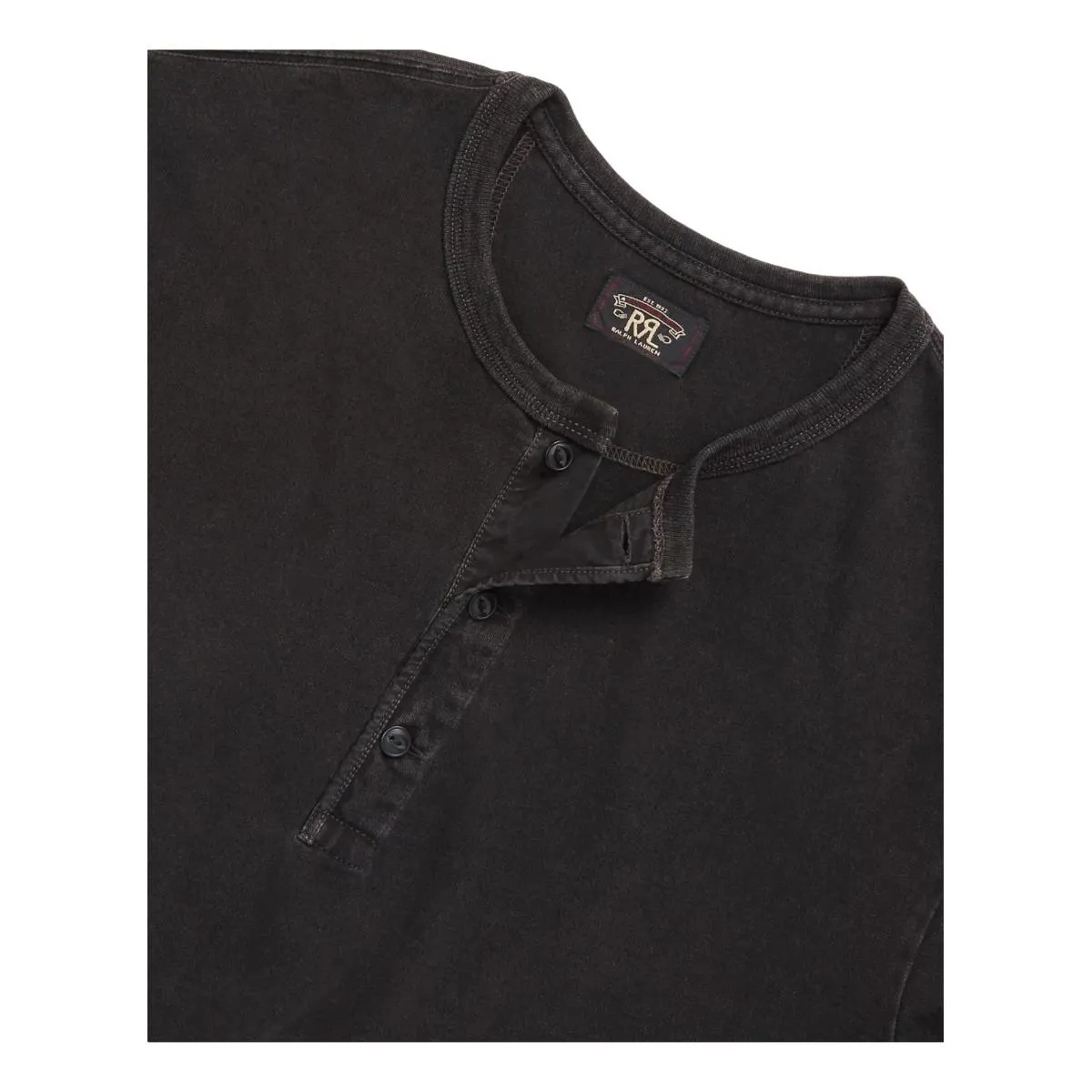 Indigo Jersey Henley Shirt Sulfur Black