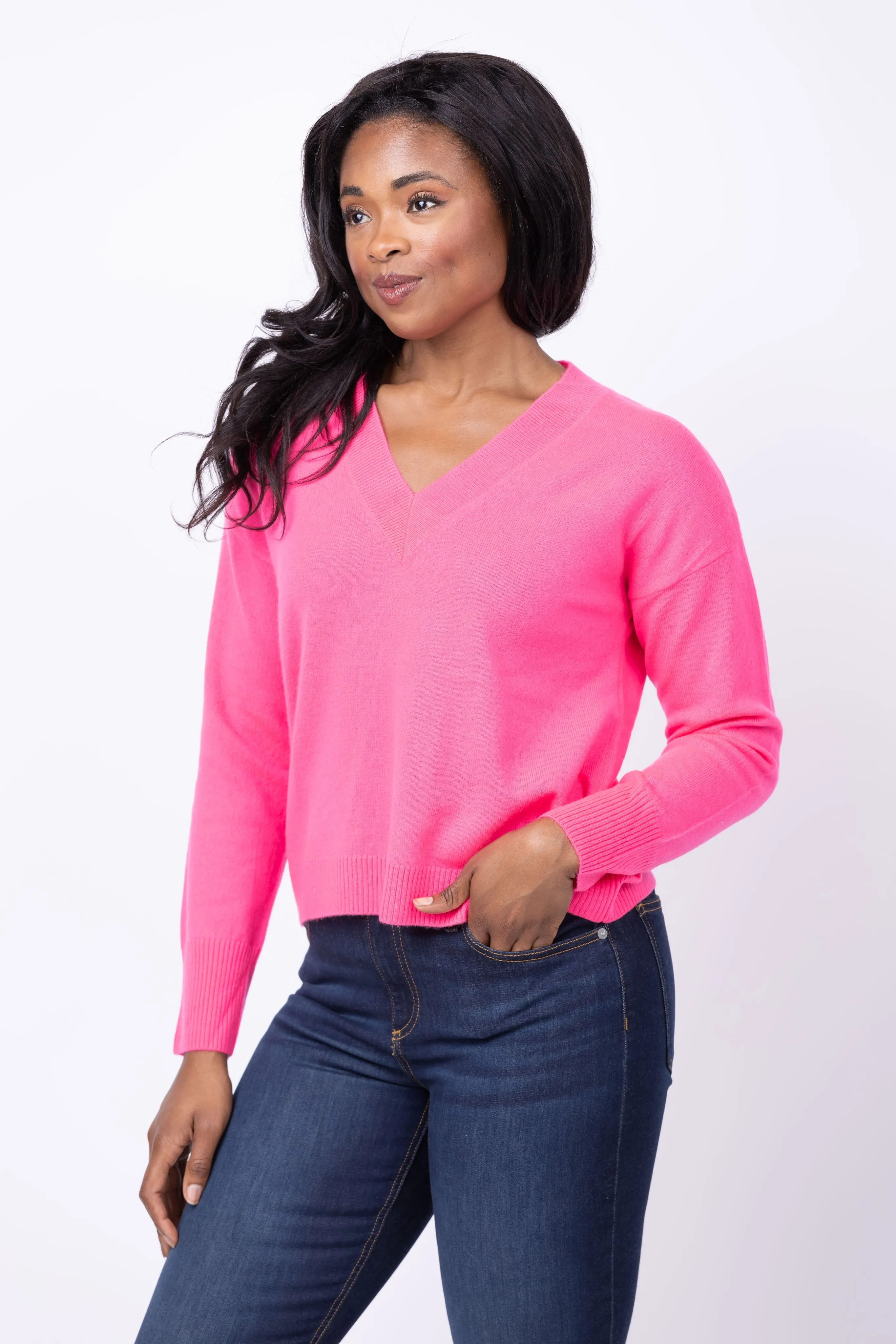 J. Society V-Neck Sweater in Dayglow