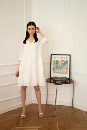 Jasmine Linen Dress White