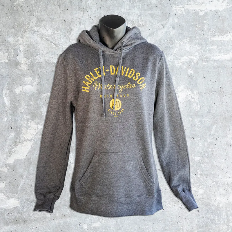 Lakeshore Harley Davidson- Women's Gray Pull Over Hooded Sweatshirt