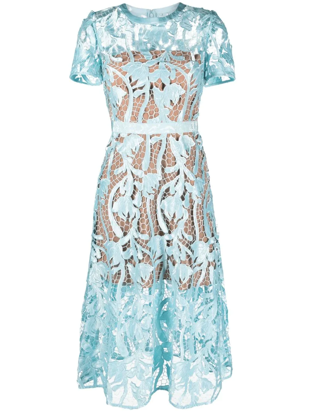 Light Blue Lace Midi Dress