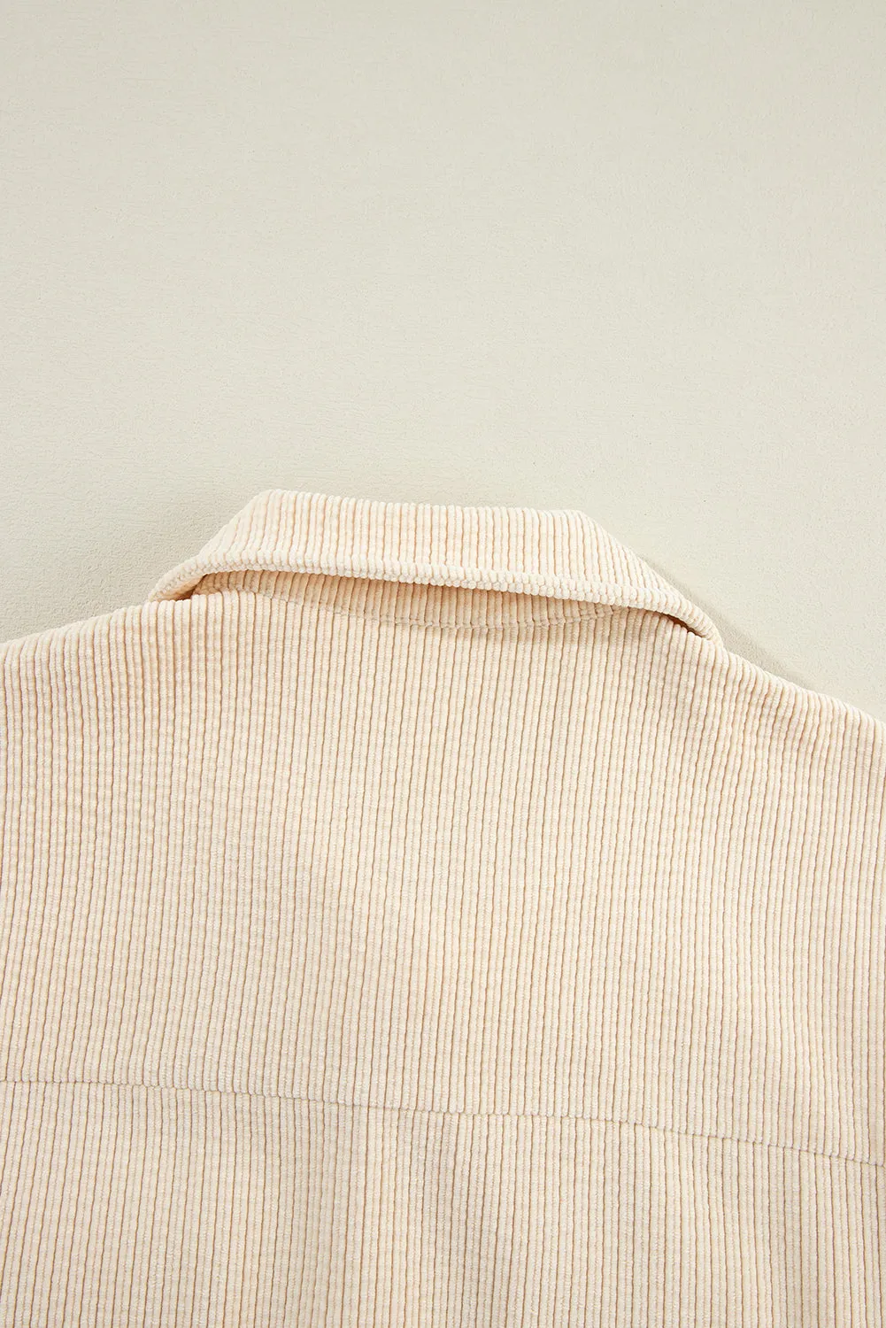 Light Pink Corduroy Flap Pocket Button Up Shacket