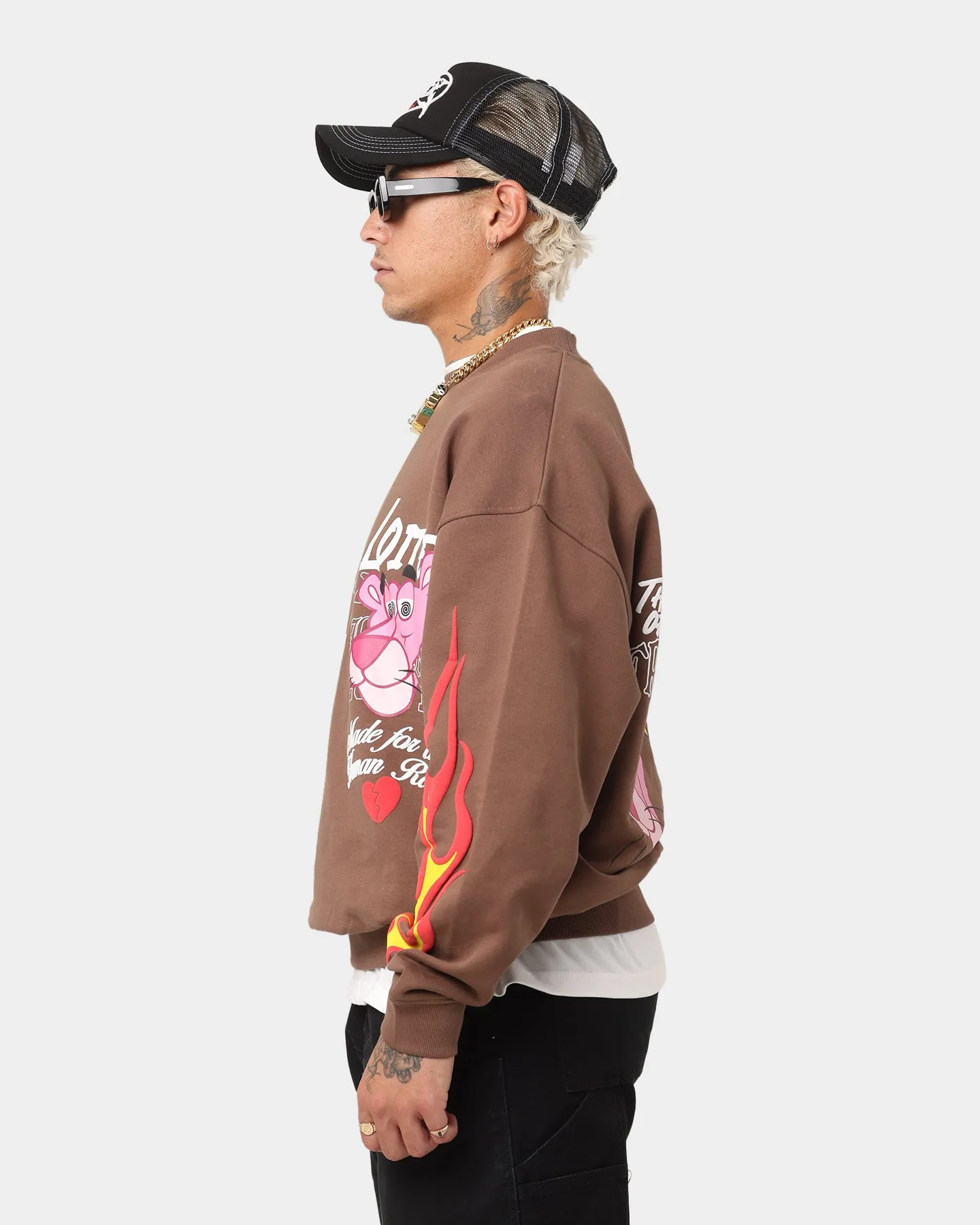 Loiter Freedom Multi Logo Crewneck Brown