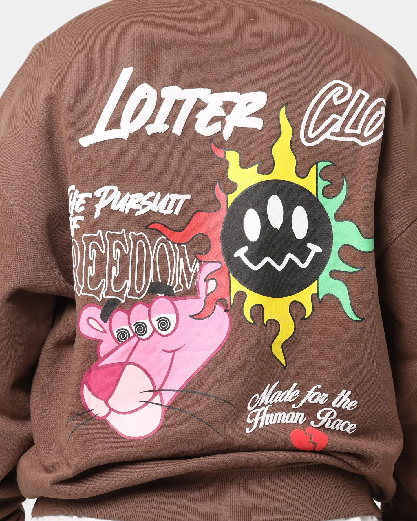 Loiter Freedom Multi Logo Crewneck Brown