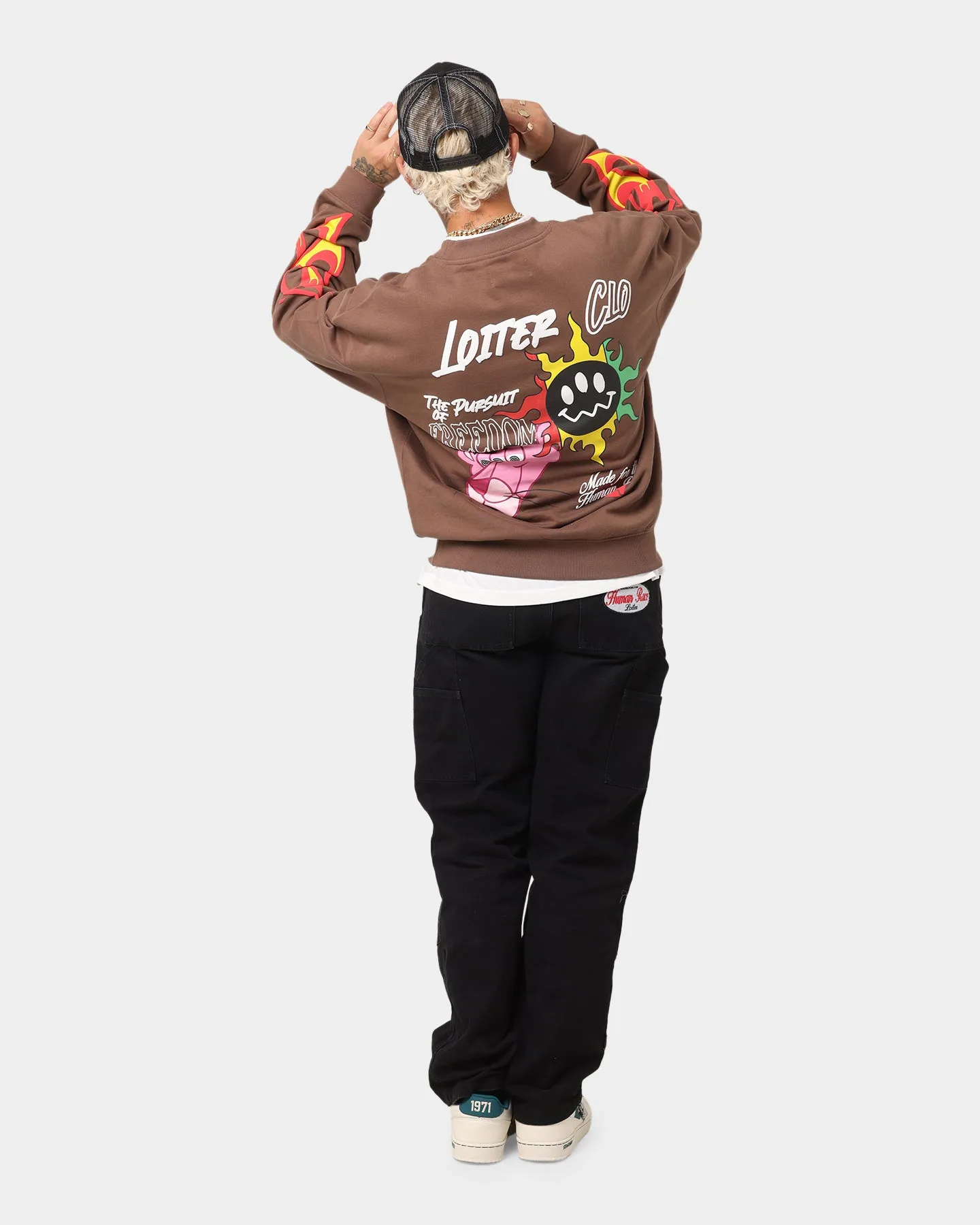 Loiter Freedom Multi Logo Crewneck Brown