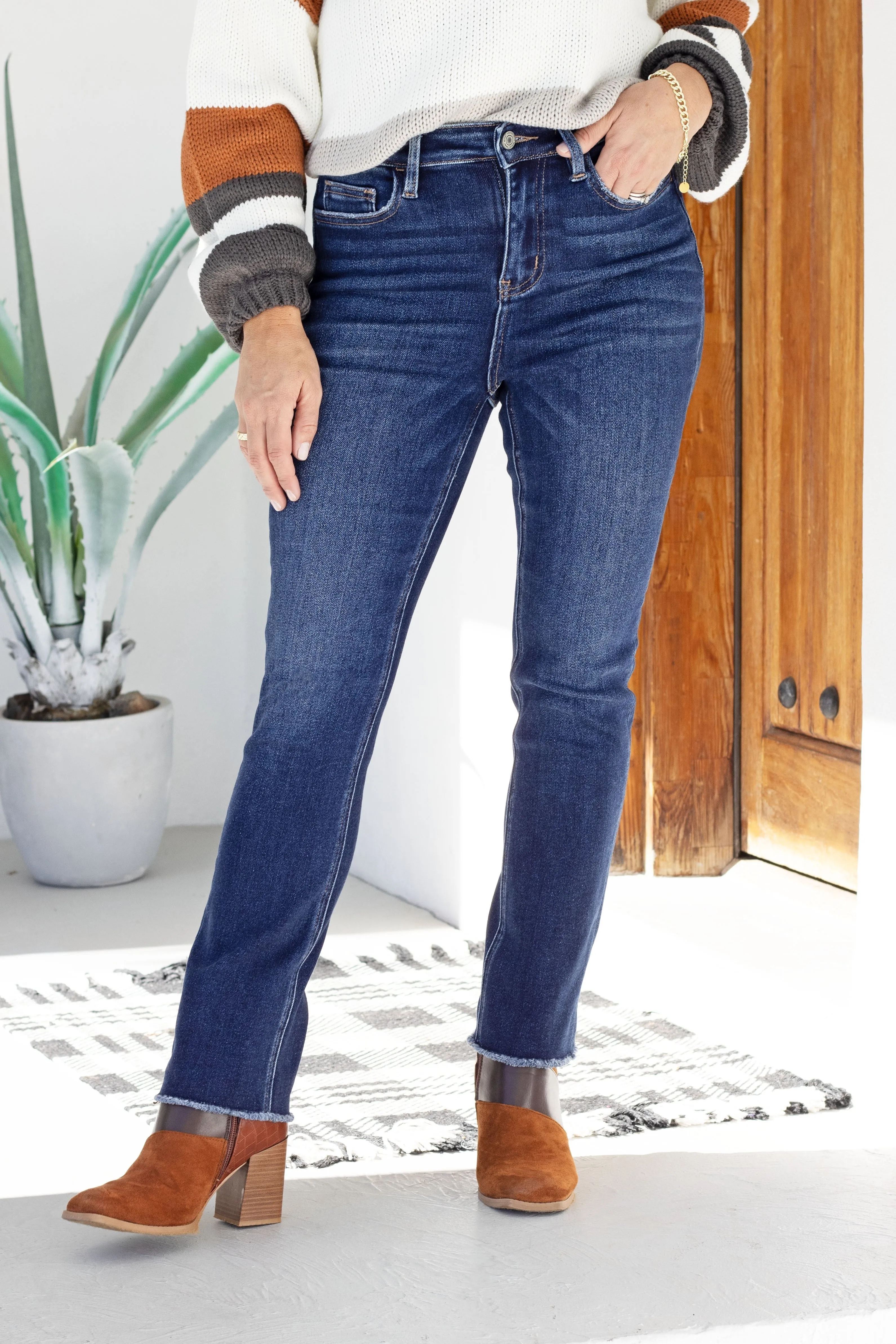 Lovervet Hold Onto Me High-Rise Straight Leg Denim