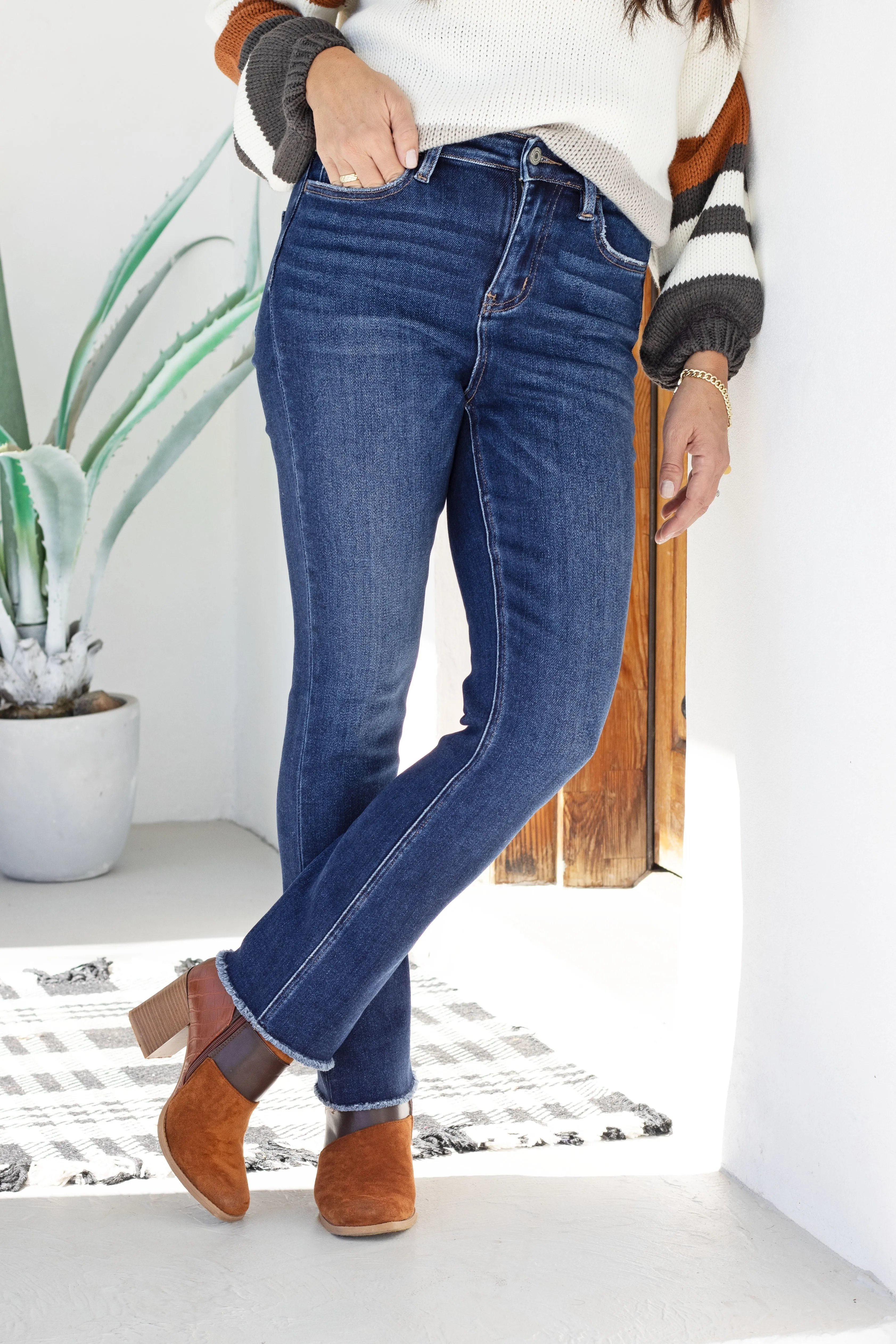 Lovervet Hold Onto Me High-Rise Straight Leg Denim