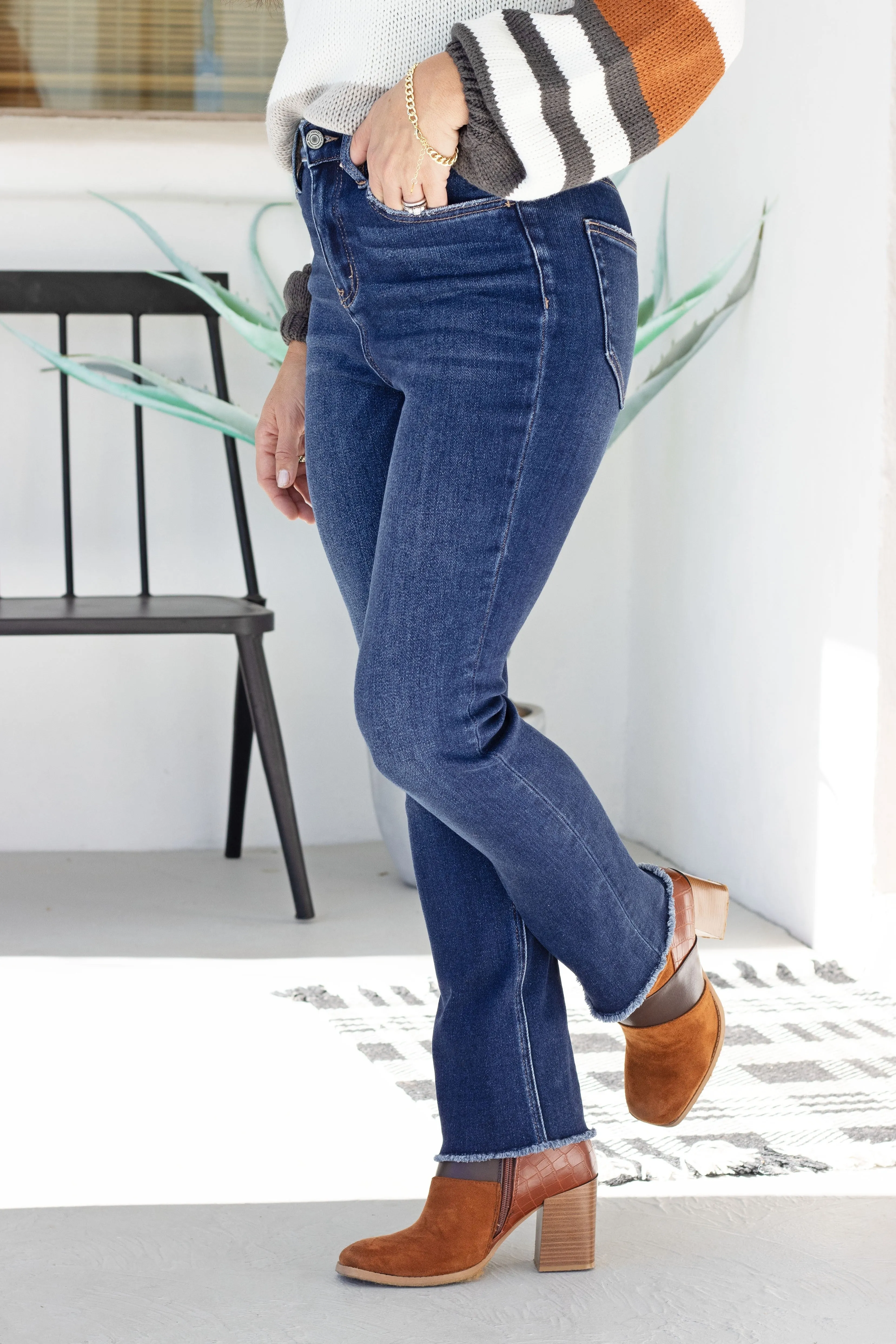 Lovervet Hold Onto Me High-Rise Straight Leg Denim