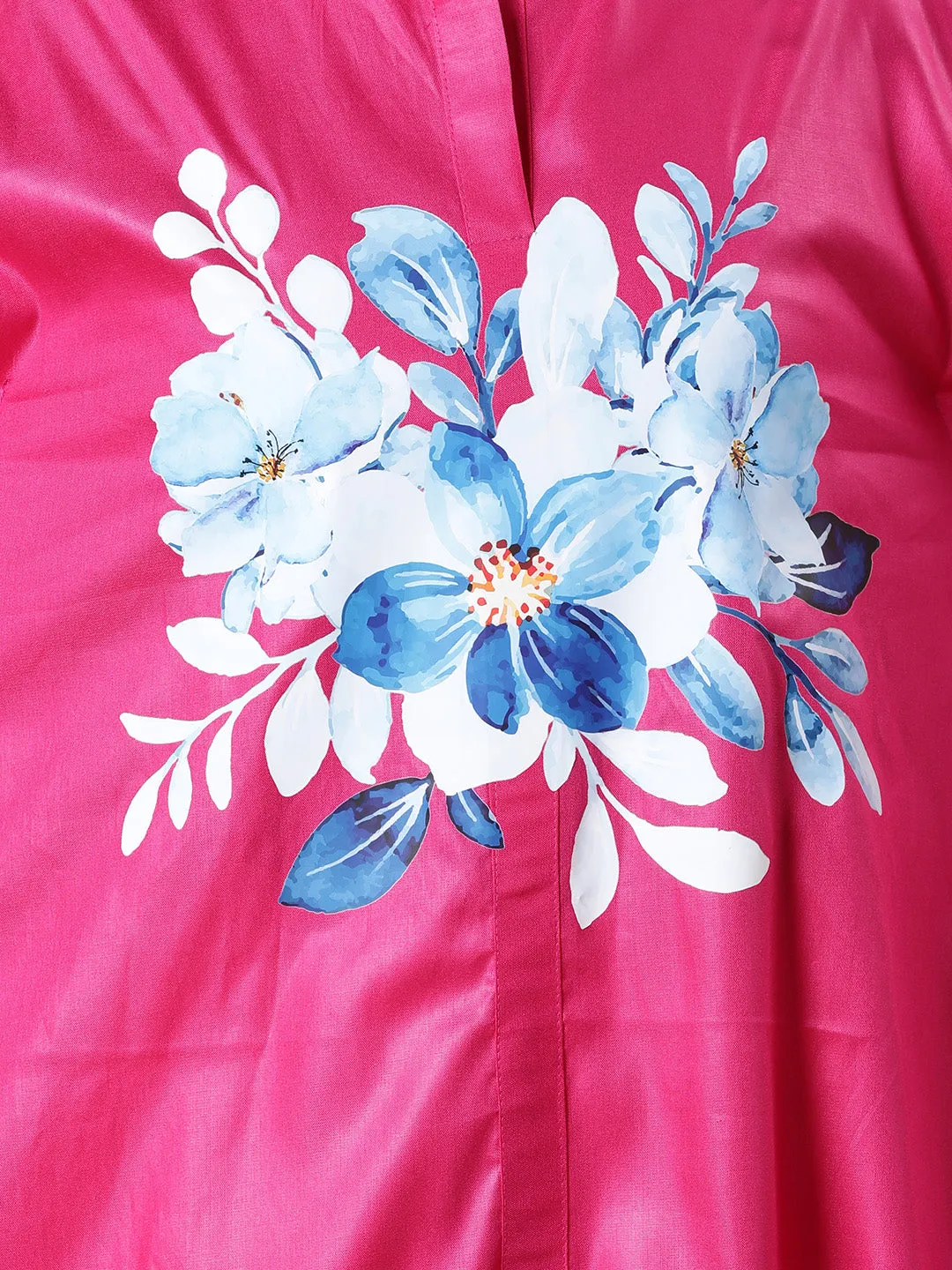 Magenta Rayon MandarinKurta - BlueBlossoms