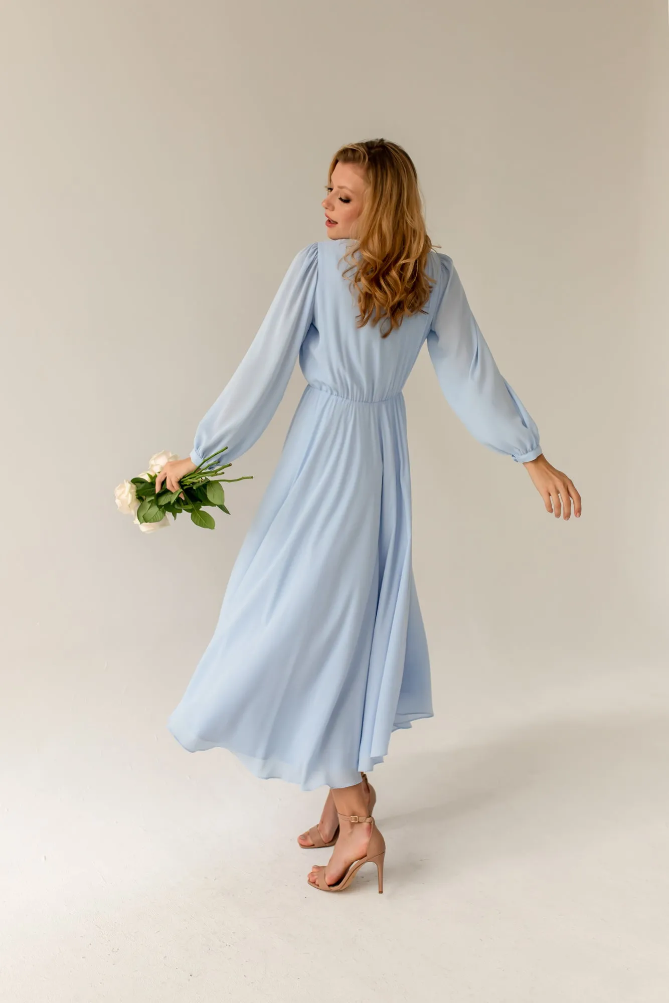 Magnolia Dress Plain Blue