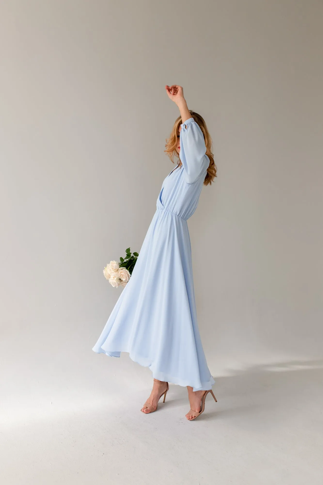 Magnolia Dress Plain Blue