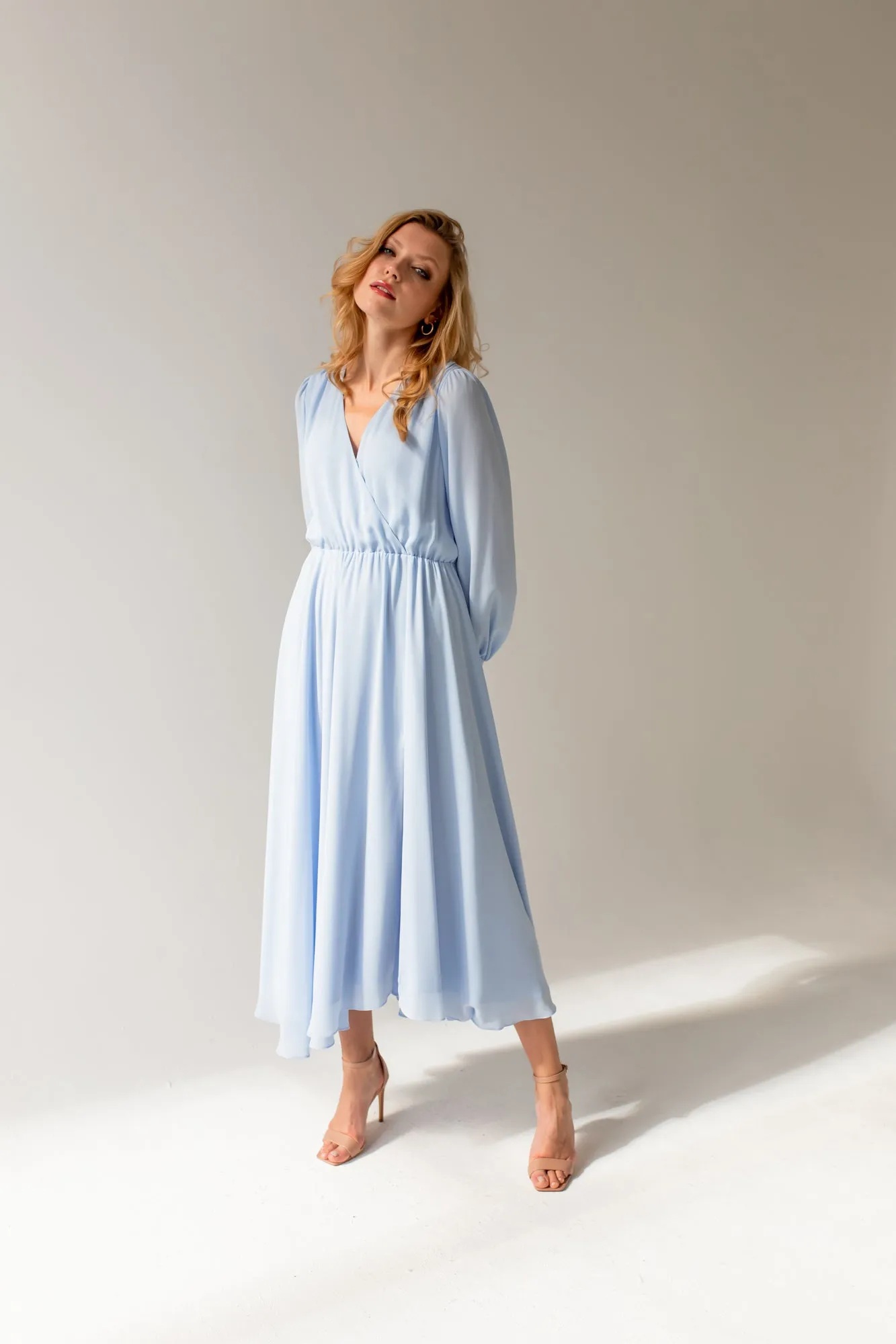 Magnolia Dress Plain Blue