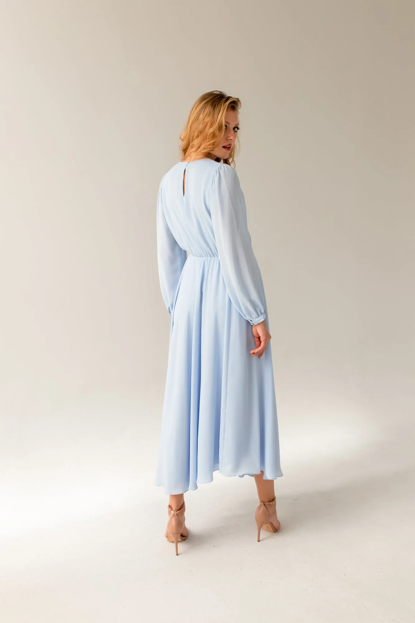 Magnolia Dress Plain Blue