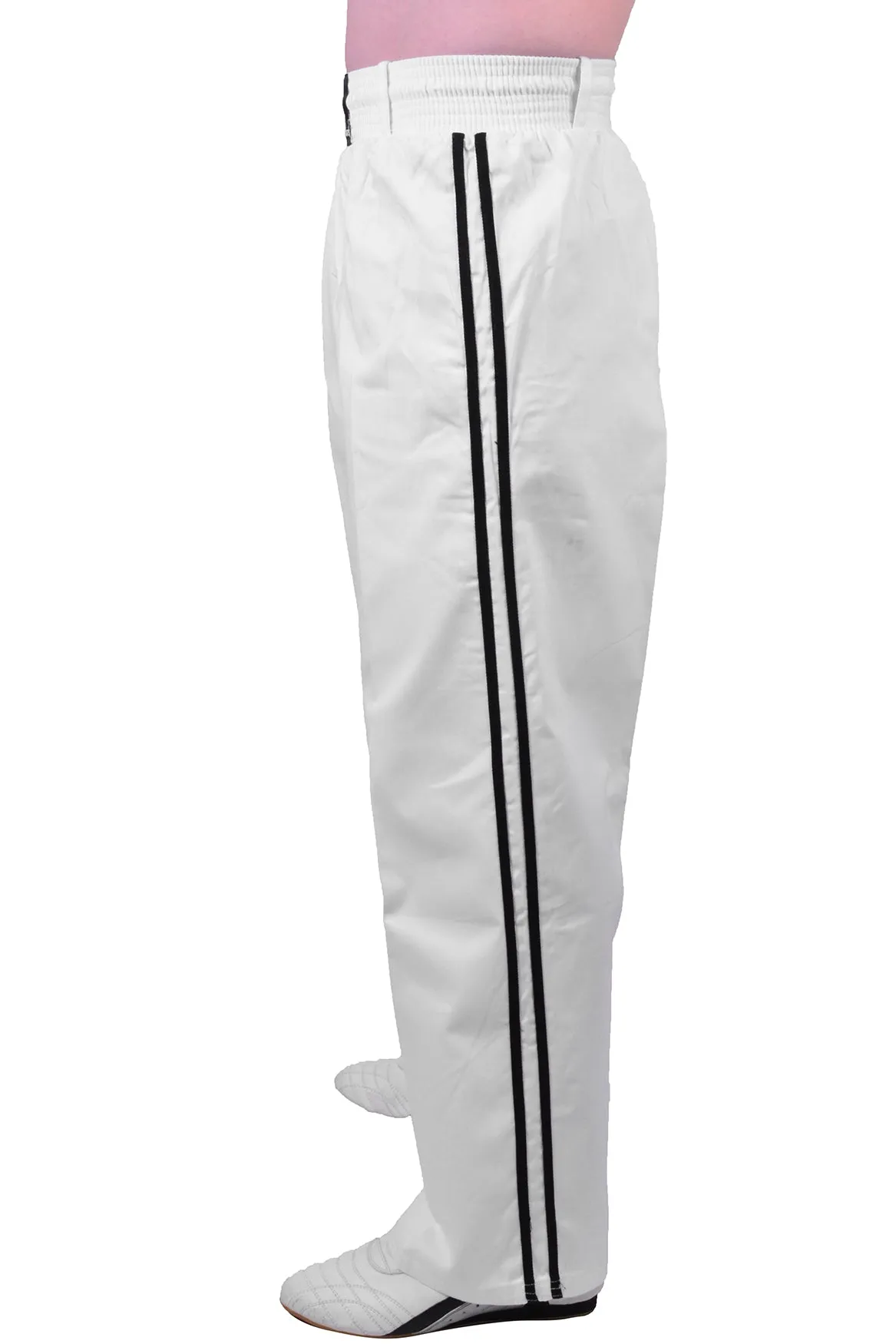 MAR-088C | White & Black Kickboxing & Freestyle Two-Striped Trousers