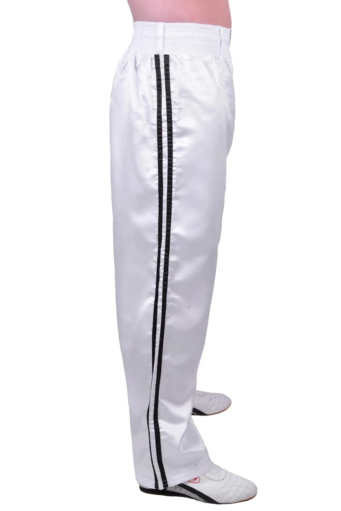 MAR-089C | Full Contact White Black Kickboxing & Freestyle Trousers