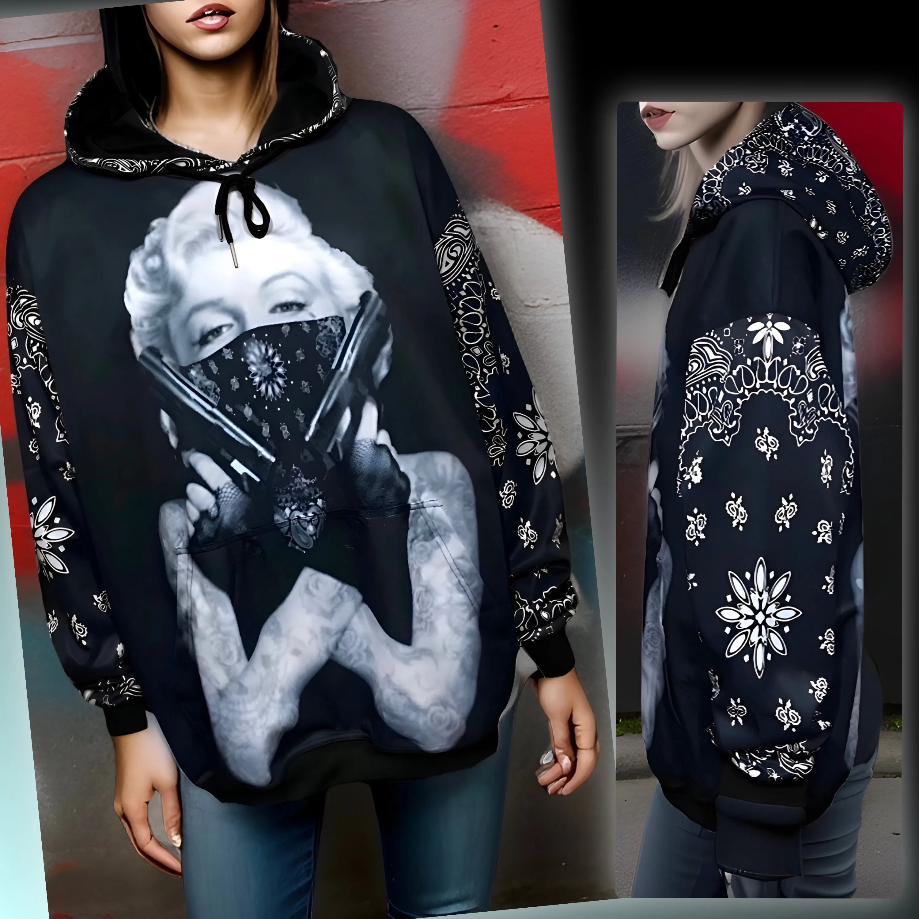 ^MARILYN MONROE O.G.^ PULLOVER HOODIES (FLEECE LINED)