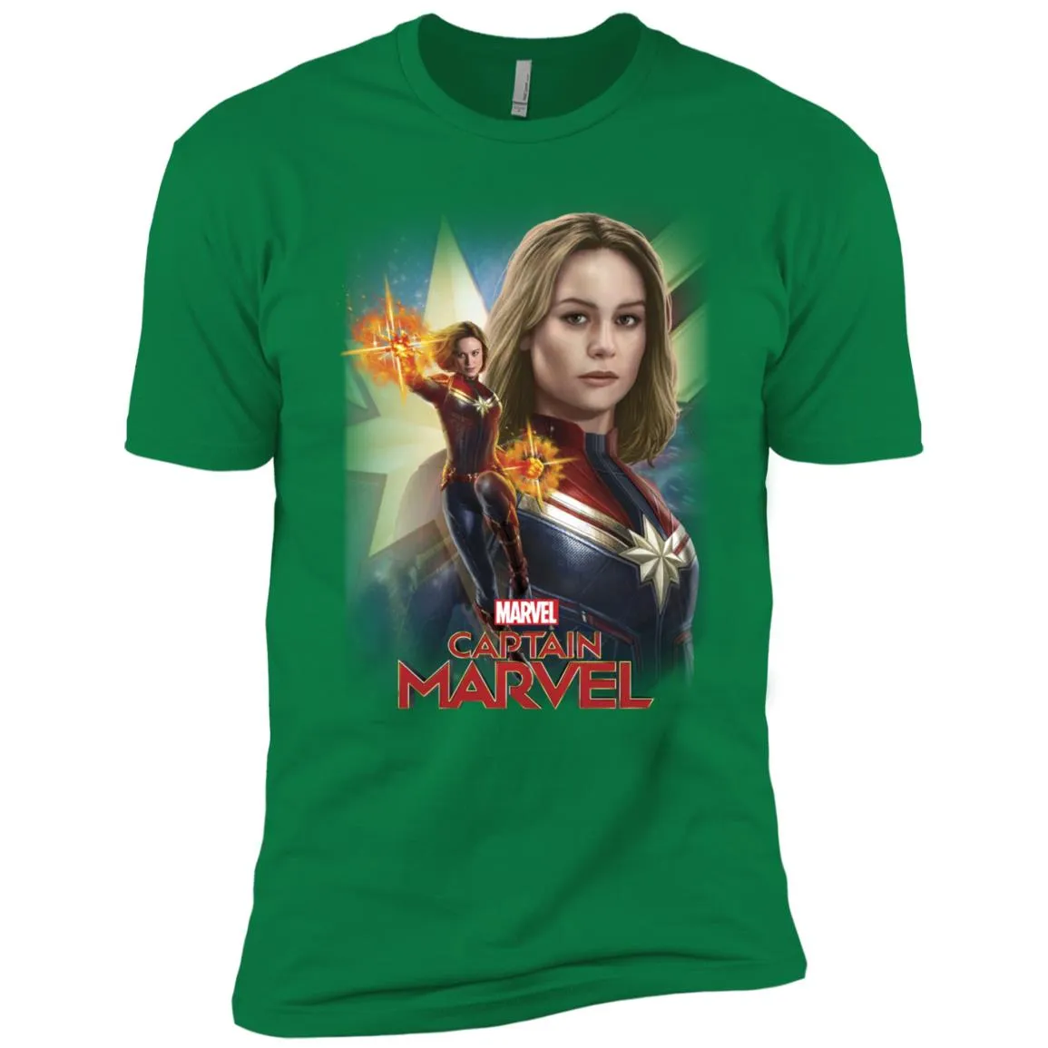 Marvel Captain Marvel Powers Portrait Men Short Sleeve T-Shirt