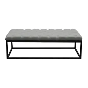 Mateo Black Powder Coat Metal Large Linen Tufted Bench by Diamond Sofa - Grey