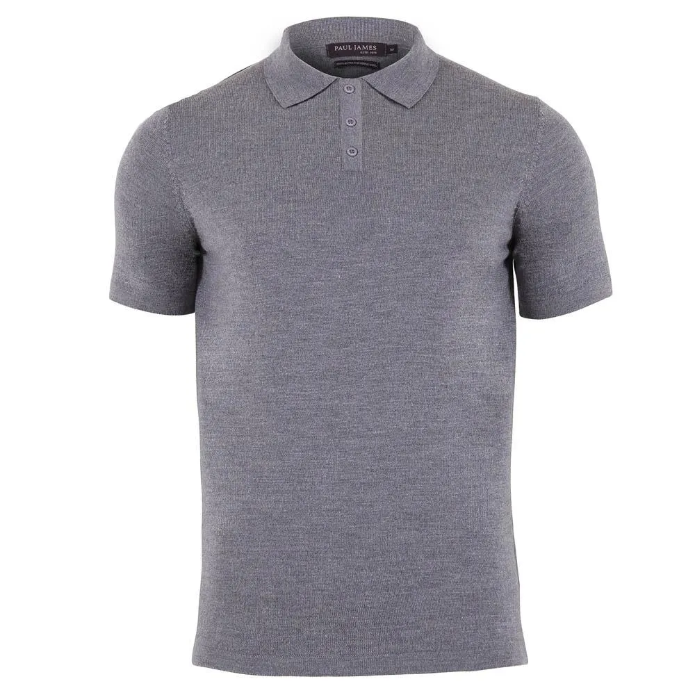 Mens Extra Fine Merino Wool Short Sleeve Polo Shirt