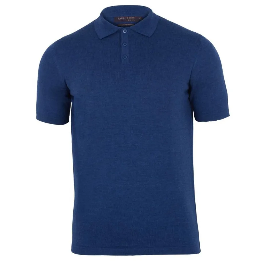 Mens Extra Fine Merino Wool Short Sleeve Polo Shirt