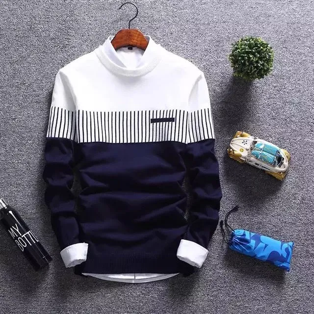 Men's Long Sleeve Striped Pattern Shirt