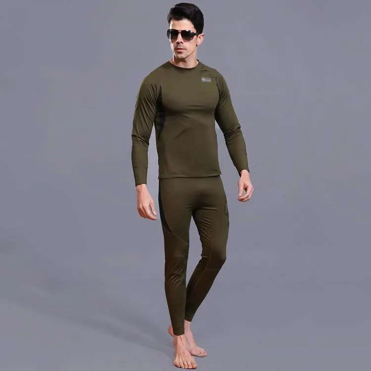 Men's Winter Warm Thermal Underwear Sets Fleece [Quick Drying] Shirt For Outdoor