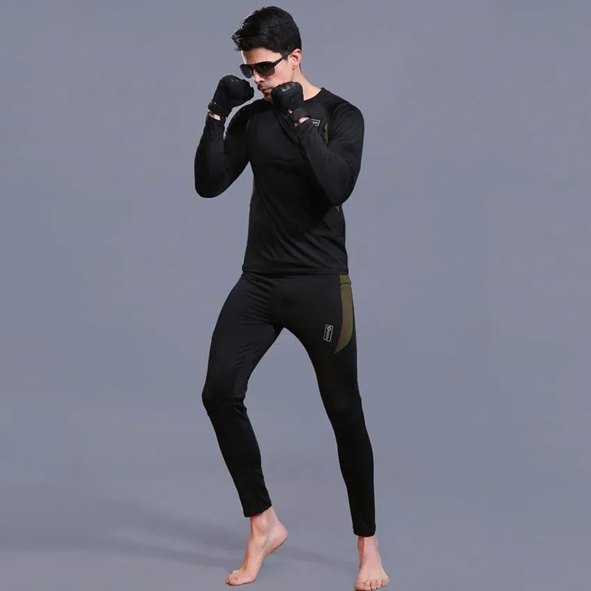 Men's Winter Warm Thermal Underwear Sets Fleece [Quick Drying] Shirt For Outdoor