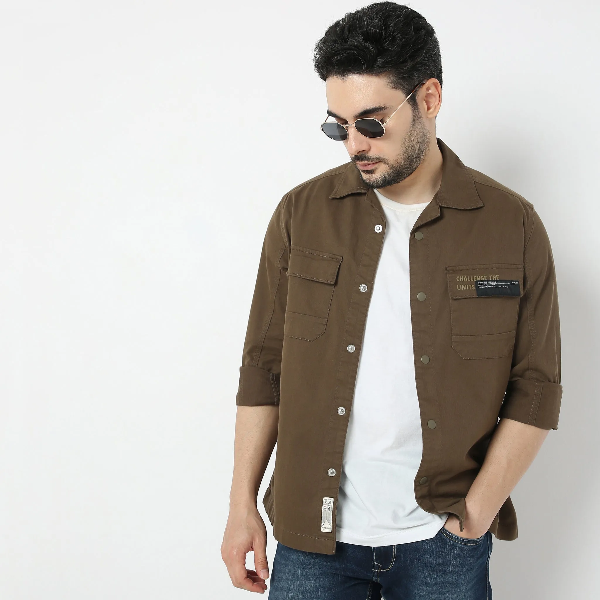 Modern Outdoorist Shacket™ 100% Cotton - Regular Fit Solid Shirt