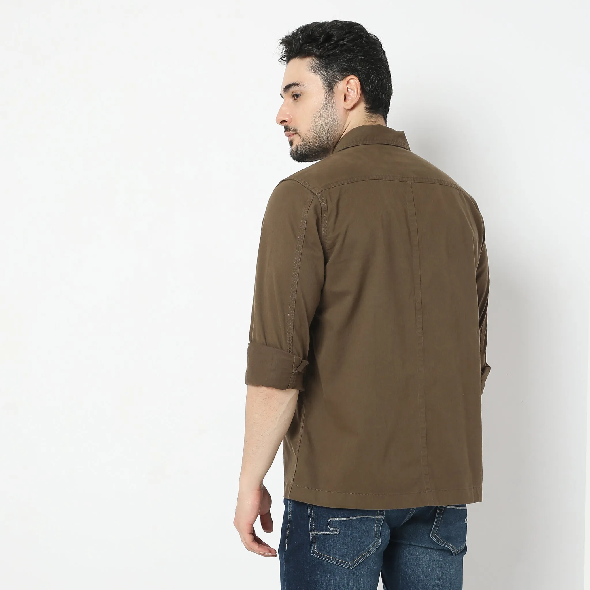 Modern Outdoorist Shacket™ 100% Cotton - Regular Fit Solid Shirt