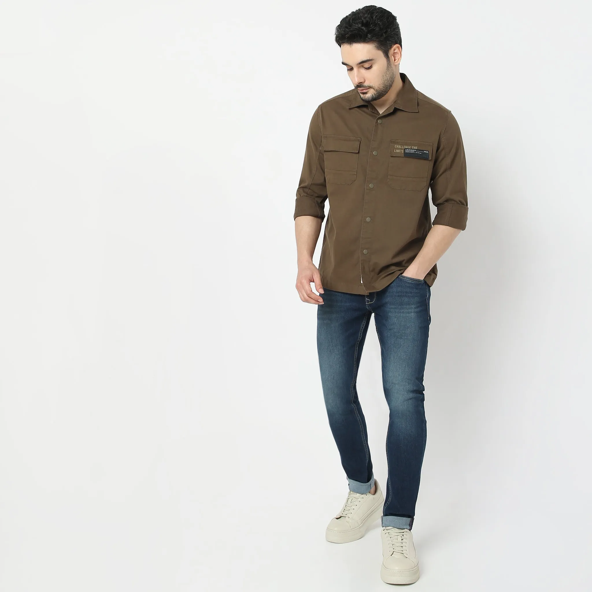 Modern Outdoorist Shacket™ 100% Cotton - Regular Fit Solid Shirt