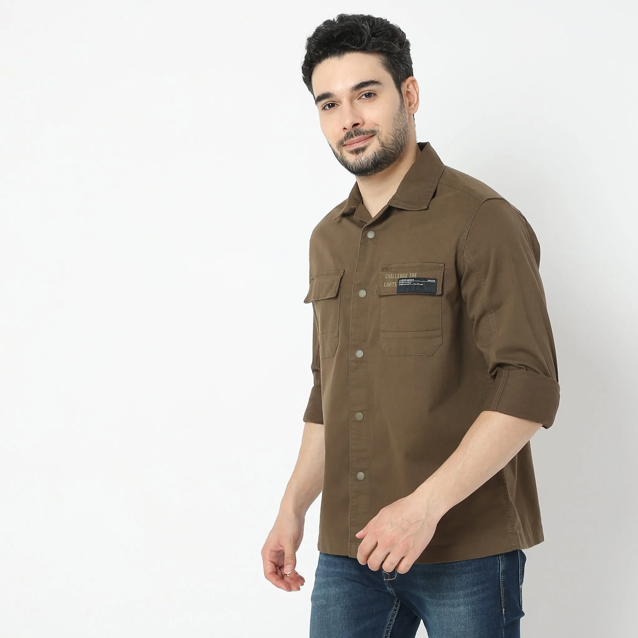 Modern Outdoorist Shacket™ 100% Cotton - Regular Fit Solid Shirt