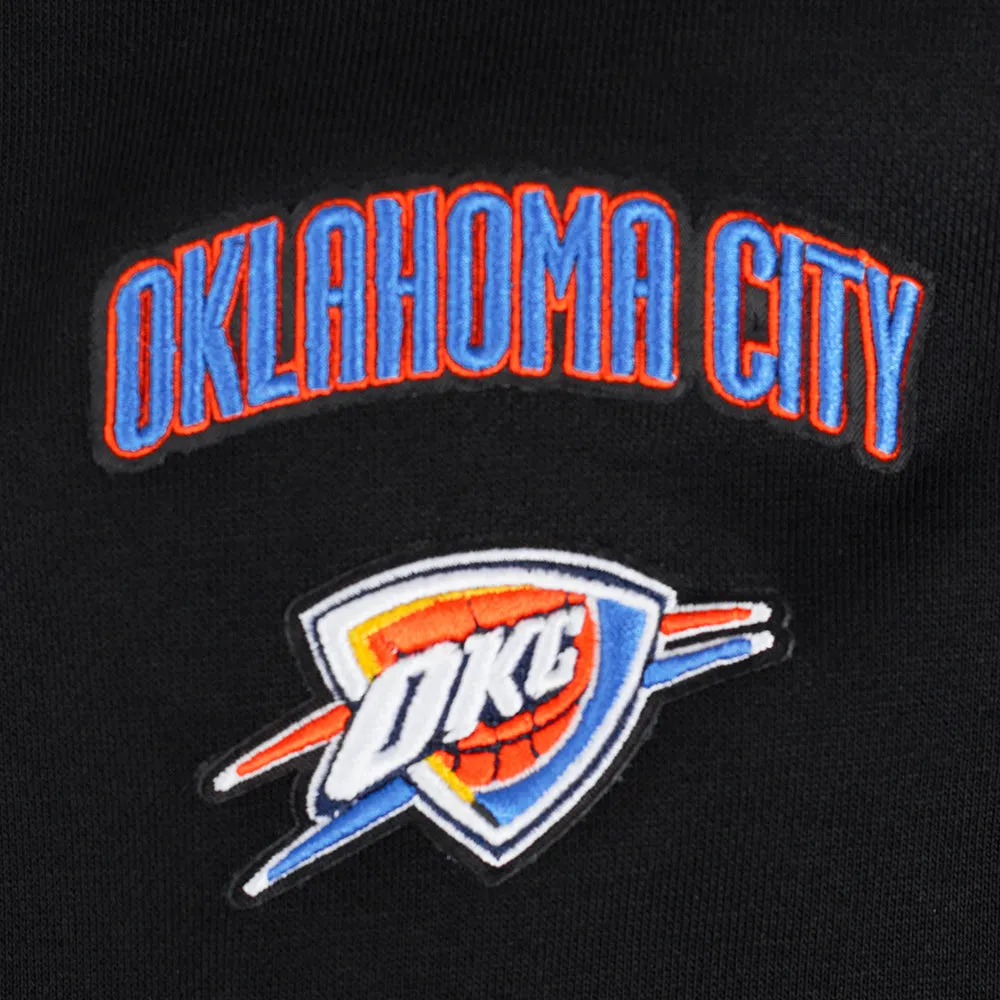 NBA OKLAHOMA CITY THUNDER CLASSIC WOMEN'S CROPPED PO HOODIE (BLACK)