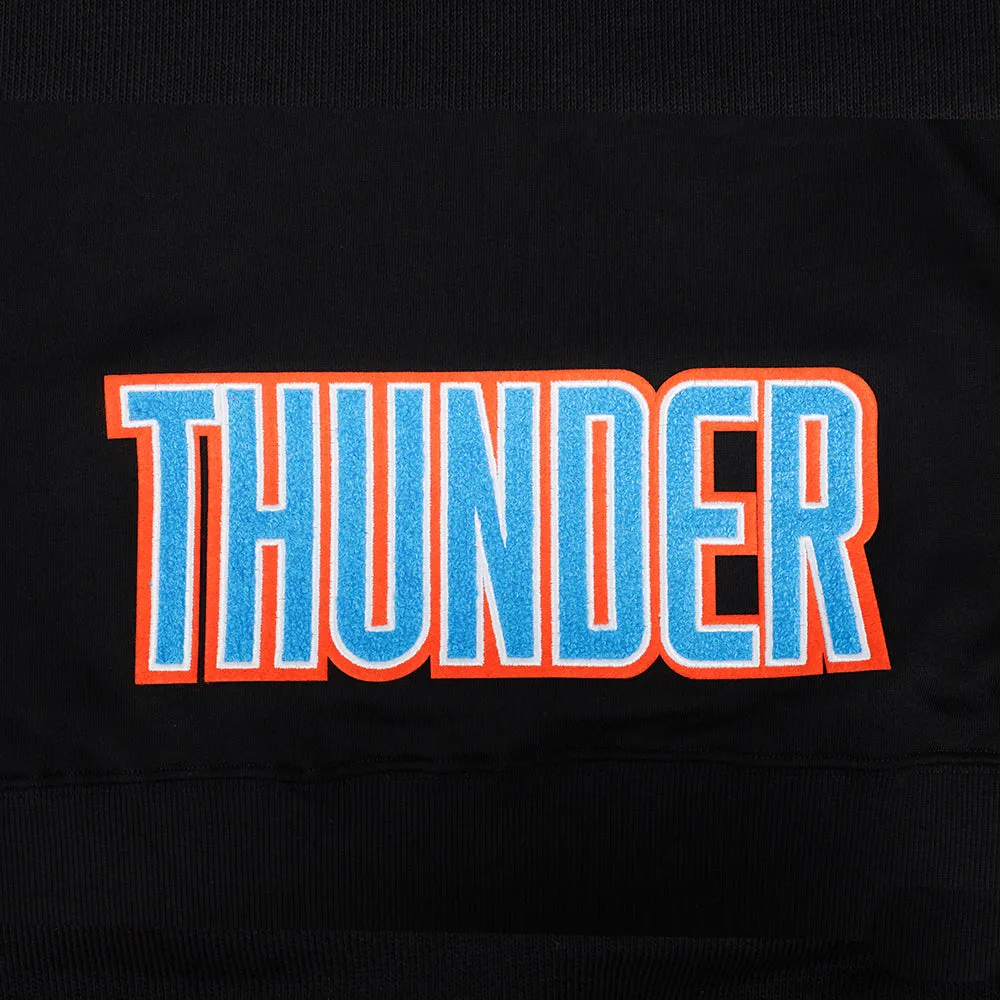 NBA OKLAHOMA CITY THUNDER CLASSIC WOMEN'S CROPPED PO HOODIE (BLACK)