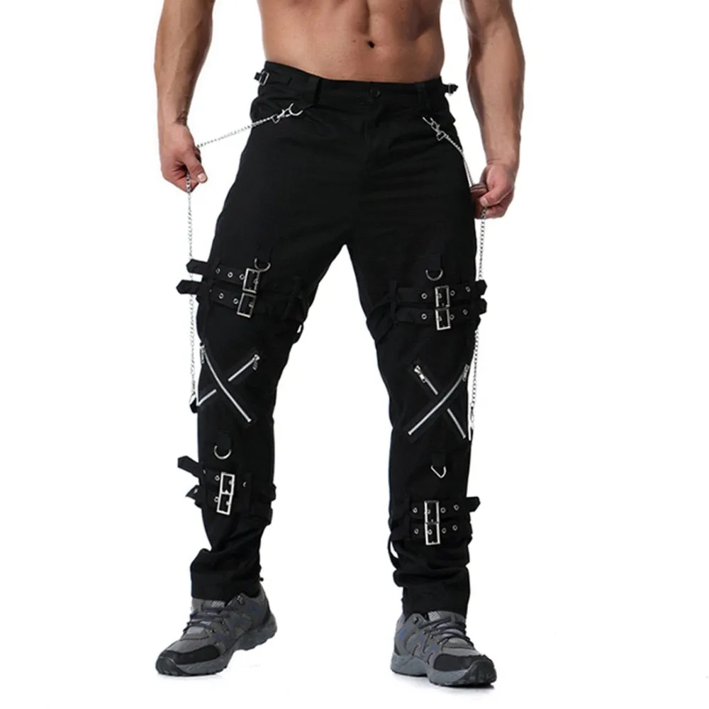 New Arrivals Men fashion hip hop joggers punk rock cargo pants zippers streetwear men vinatge trousers drop shipping ABZ182