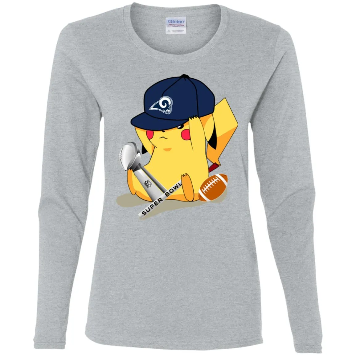 Nfl – Los Angeles Rams Pikachu Super Bowl 2019 Football Women Long Sleeve Shirt