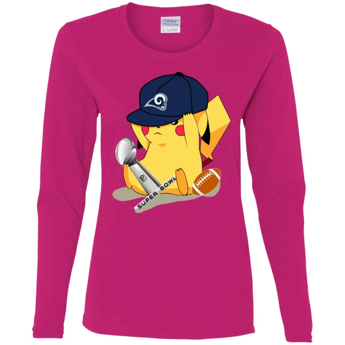 Nfl – Los Angeles Rams Pikachu Super Bowl 2019 Football Women Long Sleeve Shirt