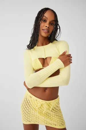 Nina Cloud Knit Shrug Top - Honey Butter