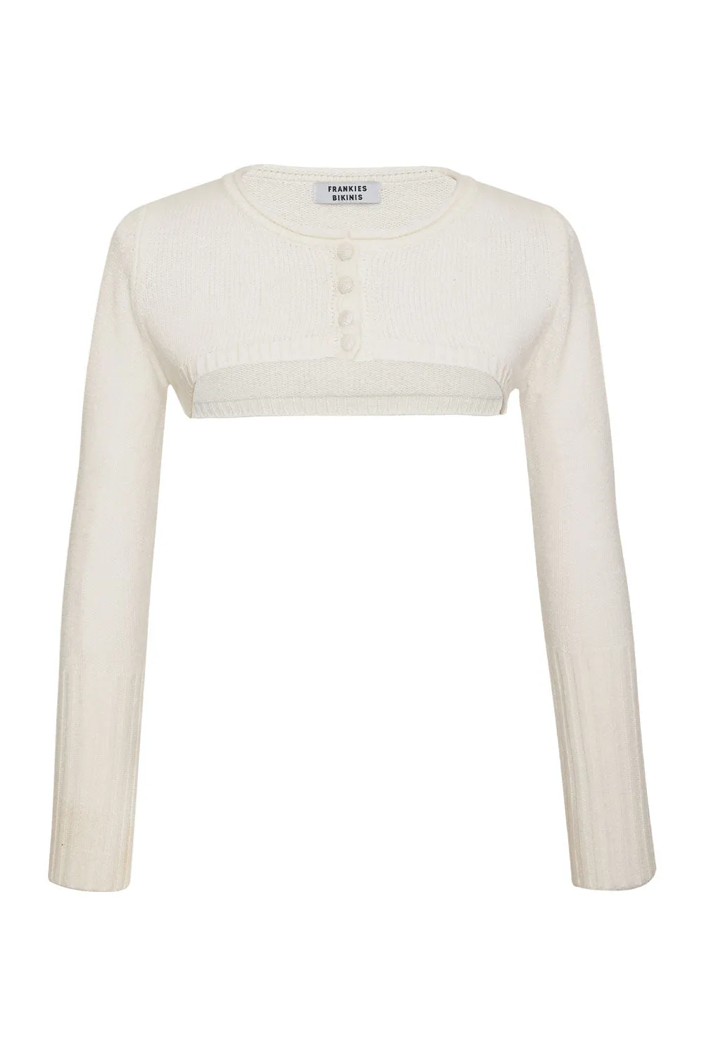 Nina Cloud Knit Shrug Top - White