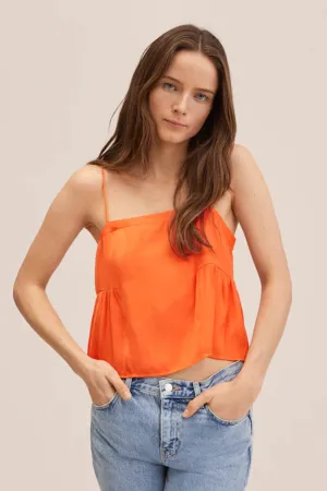 Orange Chartreuse Woven Top