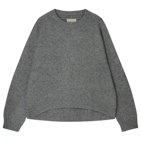 Oversize Heavy Cashmere Crew in Mid Grey